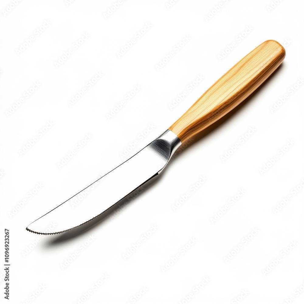 sleek butter knife with wooden handle and stainless steel blade sleek butter knife with wooden handle and stainless steel blade