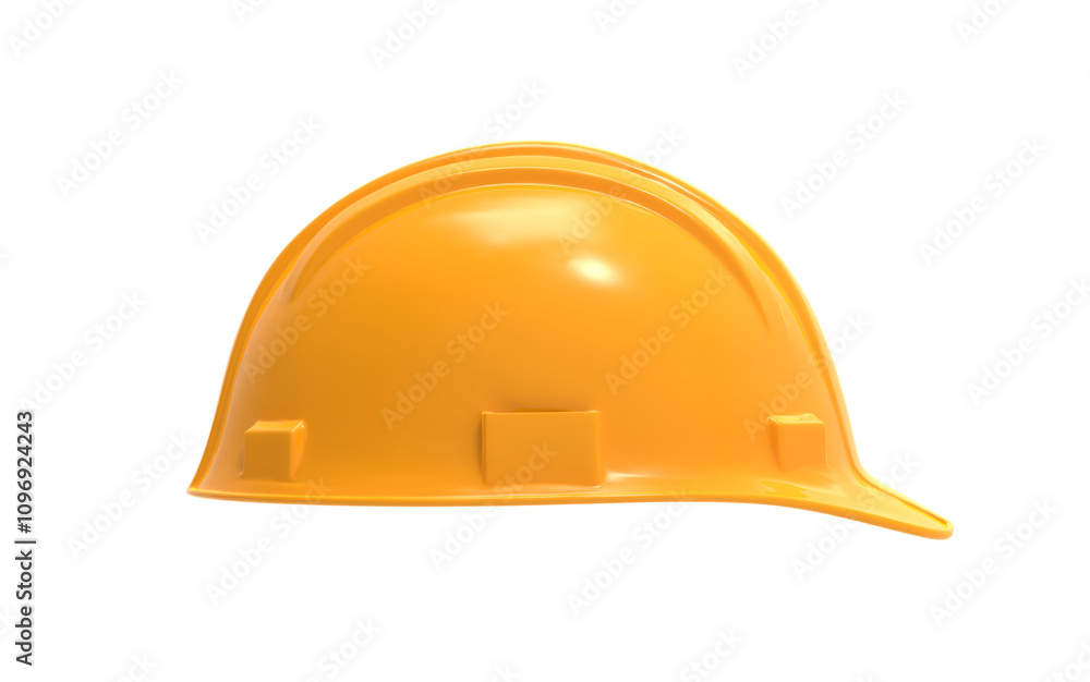 Fototapeta premium Yellow safety work helmet isolated in transparent background