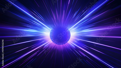 Radial blue and pruple light through the tunnel glowing in the darkness for print designs templates, Advertising materials, Email Newsletters, Header webs, e commerce signs retail shopping, advertisem photo