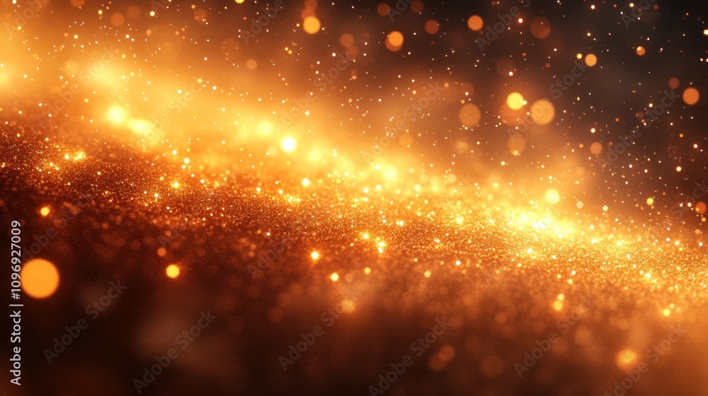 Obraz premium Golden Sparkle Galaxy: A Festive Background