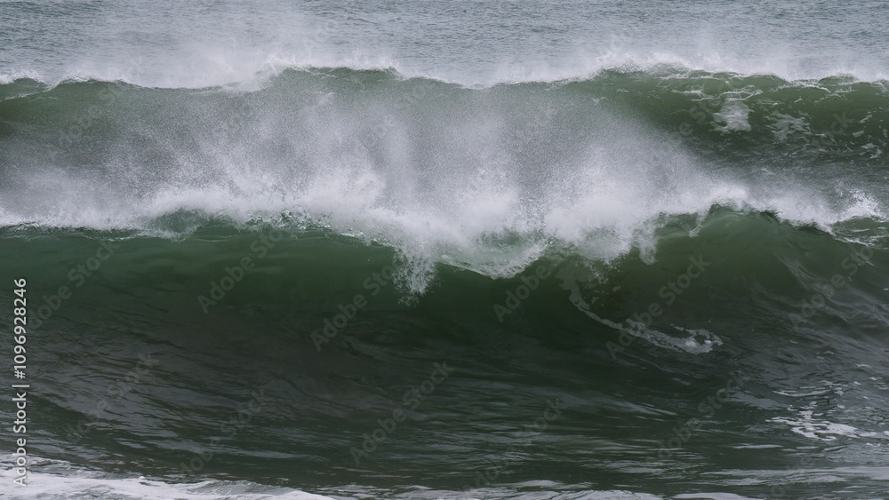 Image of ocean waves with white foam. Image of ocean waves with white foam.