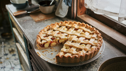 apple pie on a plate