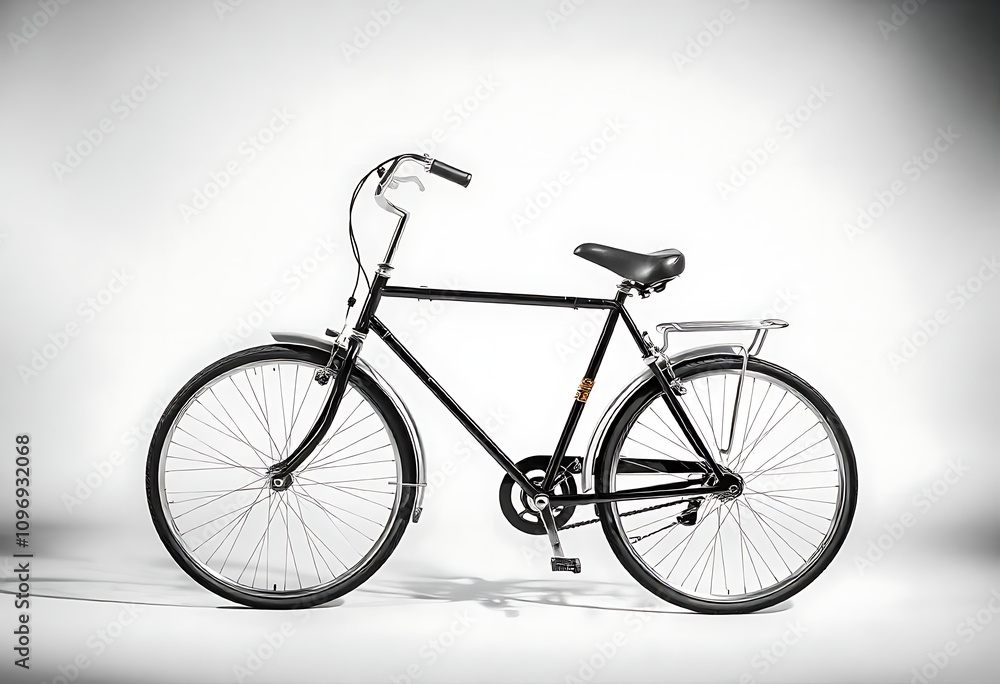 Classic Black Commuter Bicycle with Rear Rack Classic Black Commuter Bicycle with Rear Rack