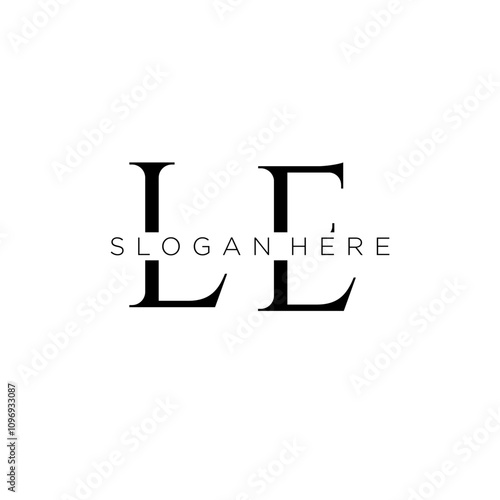 LE initial monogram logo with bussines style dsign