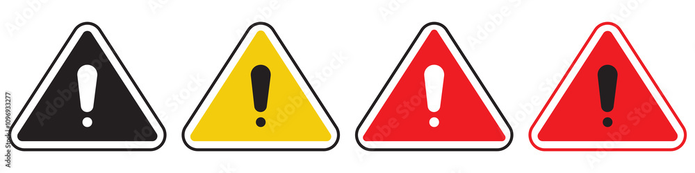 yellow warning triangle icon in png format. Warning sign with an exclamation point in a triangle. Road signs. yellow warning triangle icon in png format. Warning sign with an exclamation point in a triangle. Road signs.