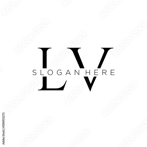 LV initial monogram logo with bussines style dsign photo