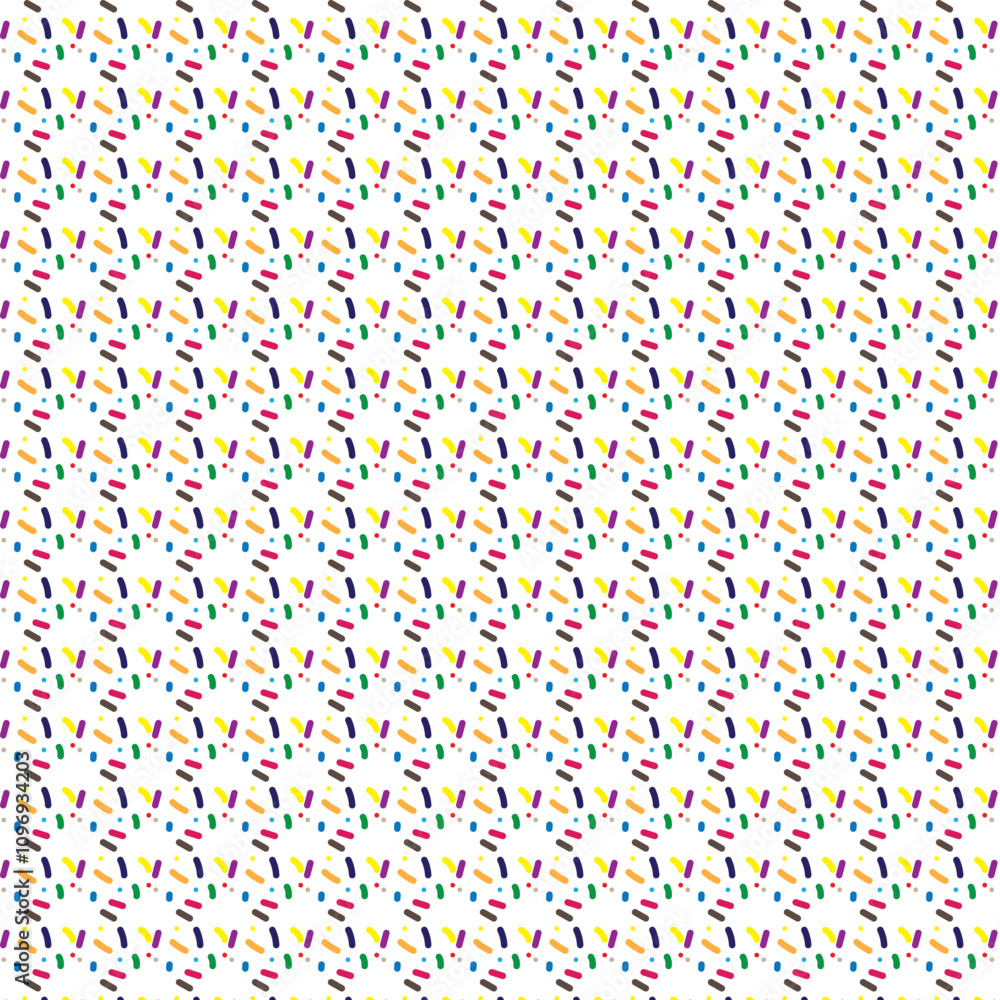 Sprinkle vector seamless pattern background. Donut pattern for celebration design. Doodle sketch vector illustration. Sprinkle vector seamless pattern background. Donut pattern for celebration design. Doodle sketch vector illustration.