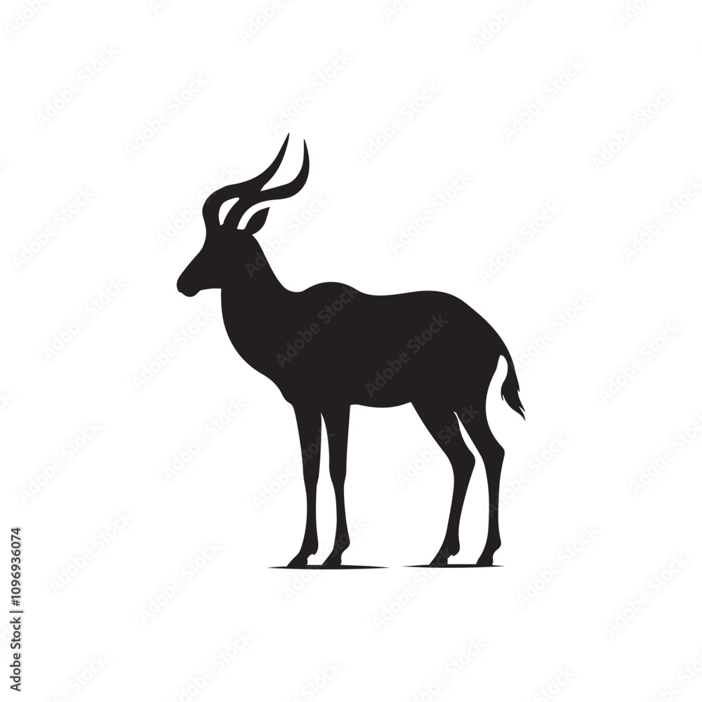 antelope black silhouette vector with white background. antelope black silhouette vector with white background.