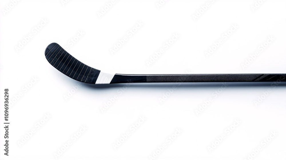 Black hockey stick on white background Black hockey stick on white background
