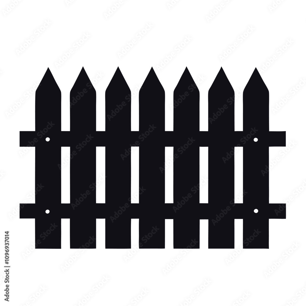 minimalist vector silhouette of a picket fence minimalist vector silhouette of a picket fence