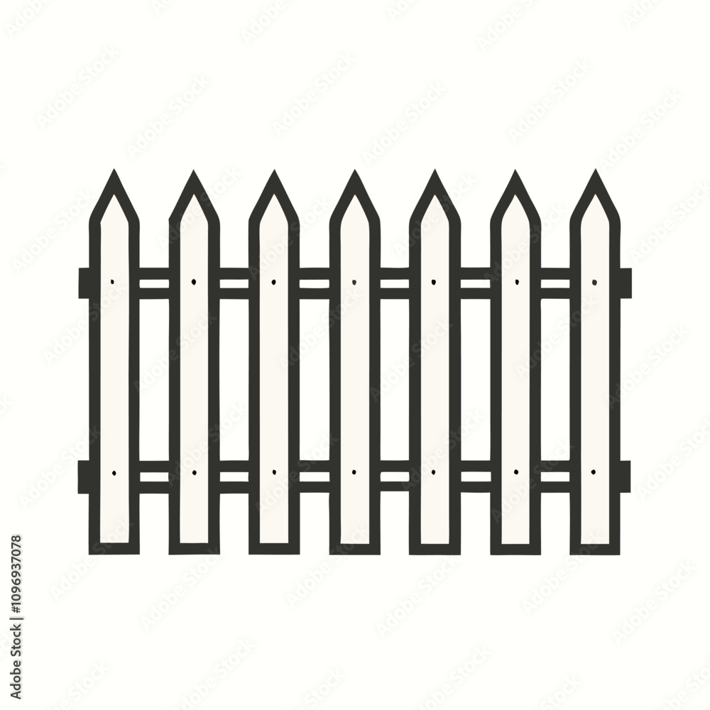 minimalist vector silhouette of a picket fence minimalist vector silhouette of a picket fence