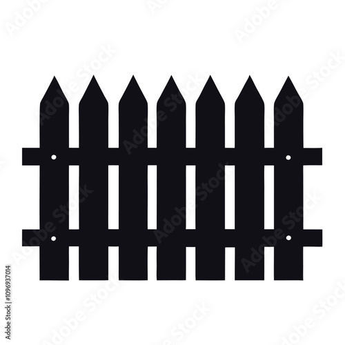 minimalist vector silhouette of a picket fence