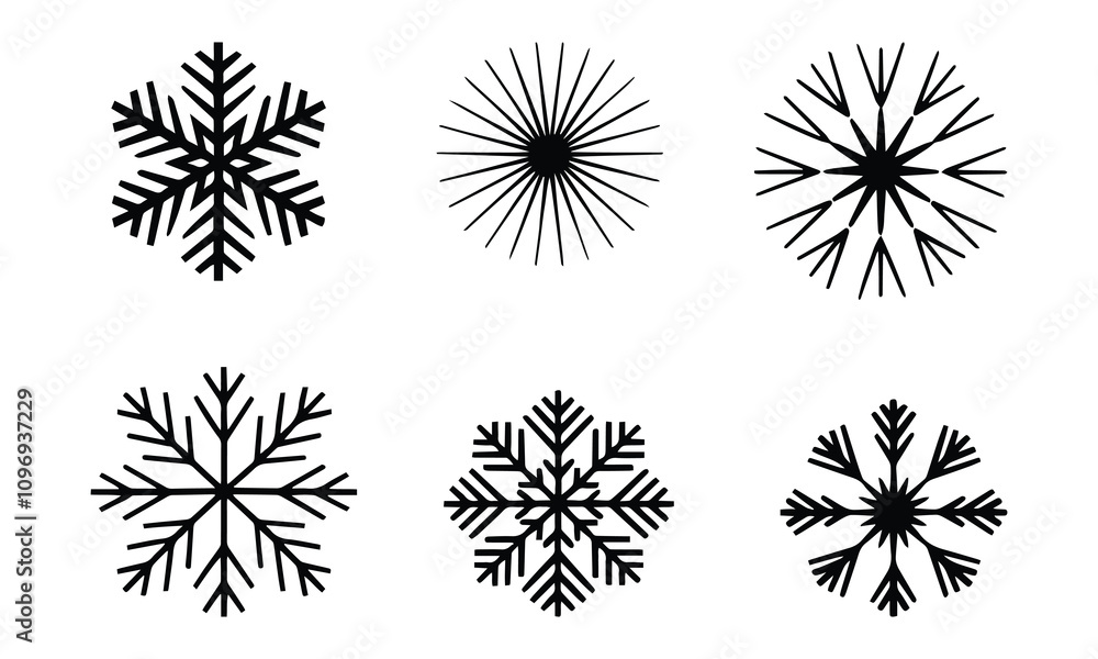 Vector snowflake Collection. Vector illustration set Vector snowflake Collection. Vector illustration set