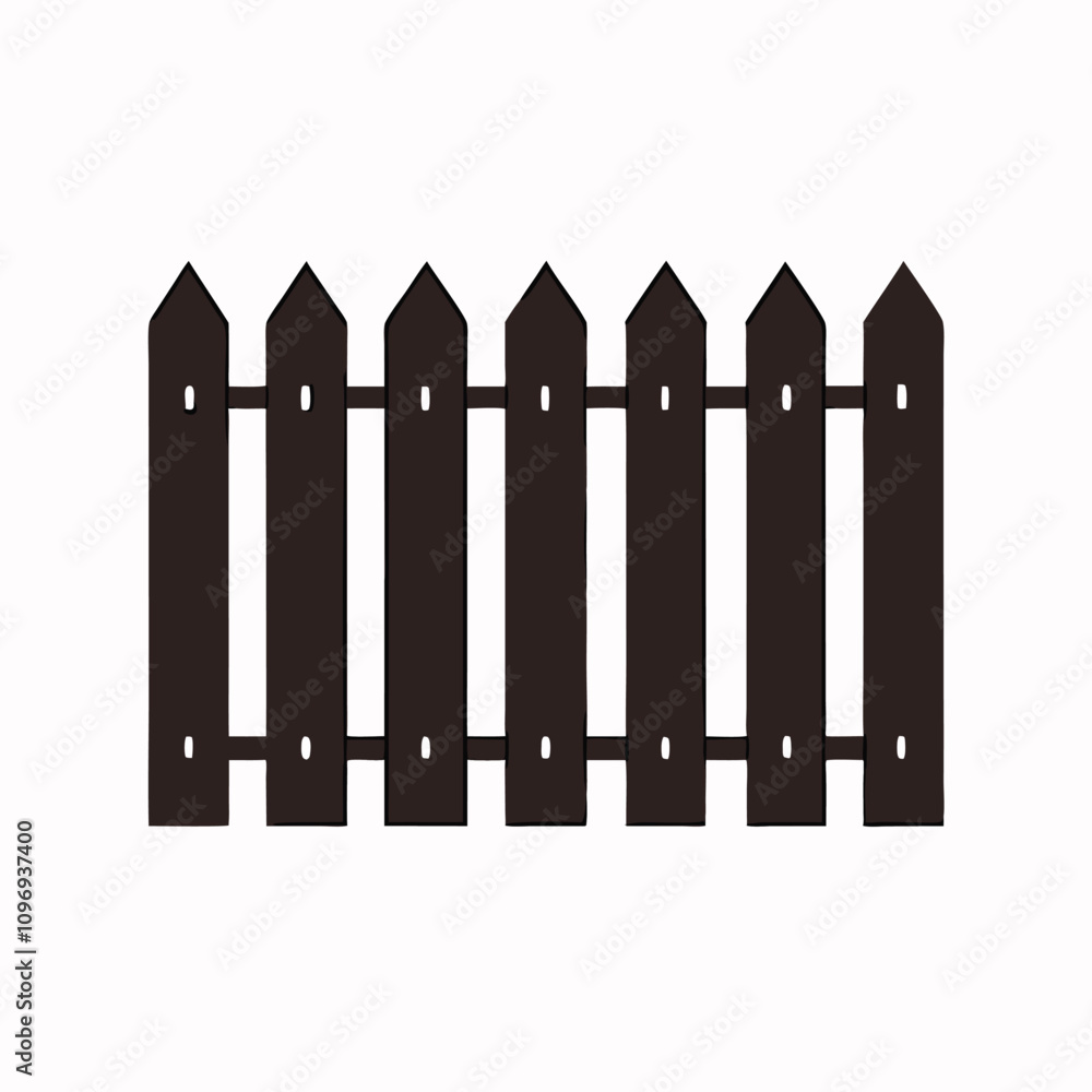 minimalist vector silhouette of a picket fence minimalist vector silhouette of a picket fence