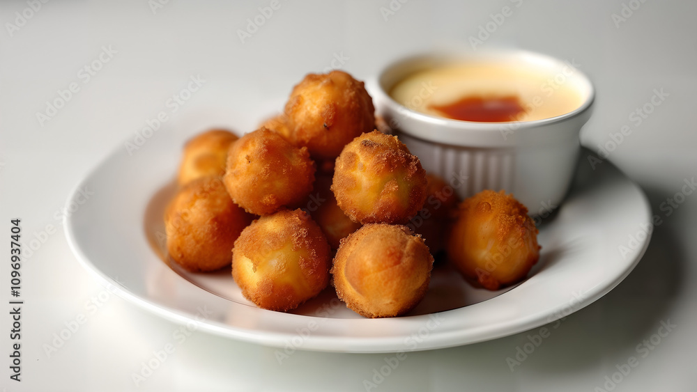 Crispy Fried Cheese Balls with Dipping Sauce Crispy Fried Cheese Balls with Dipping Sauce