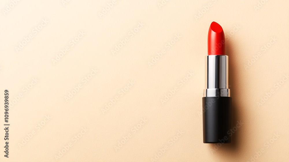Red lipstick on a neutral background Red lipstick on a neutral background