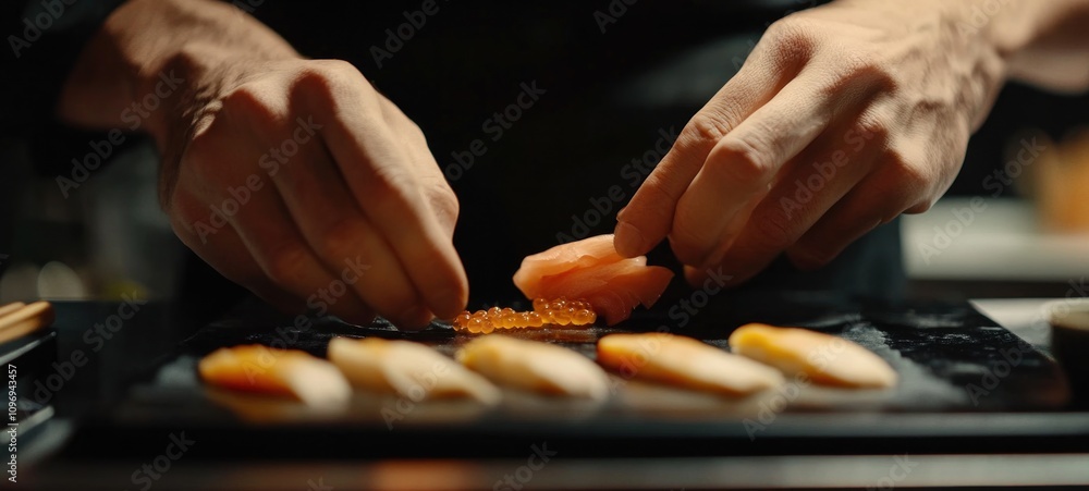 Sushi Preparation: A Chef's Delicate Touch Sushi Preparation: A Chef's Delicate Touch