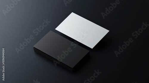 Elegant Black and White Business Card Mockup on Dark Background