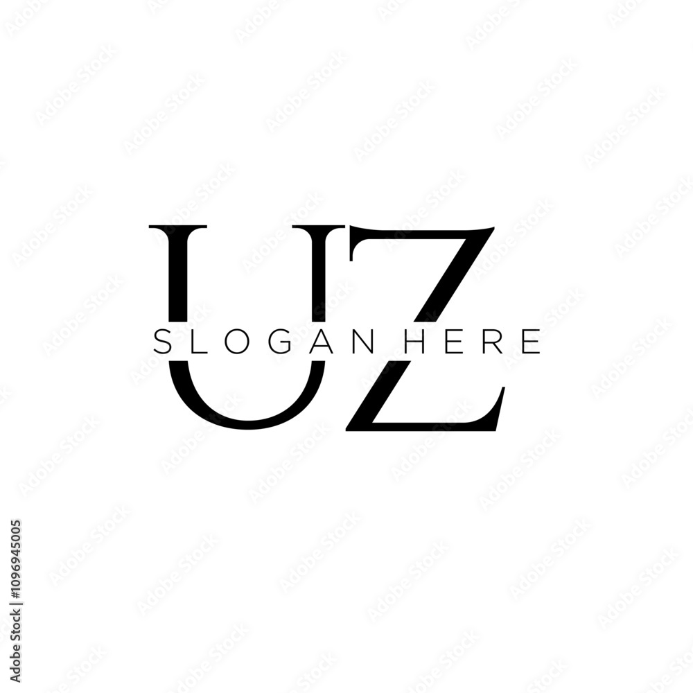 UZ initial monogram logo with bussines style dsign UZ initial monogram logo with bussines style dsign