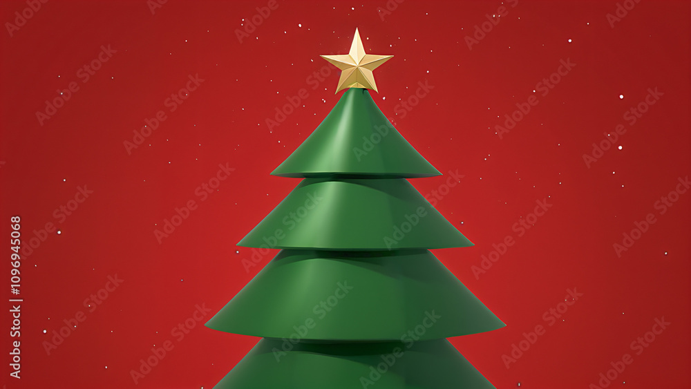 christmas tree on red background christmas tree on red background