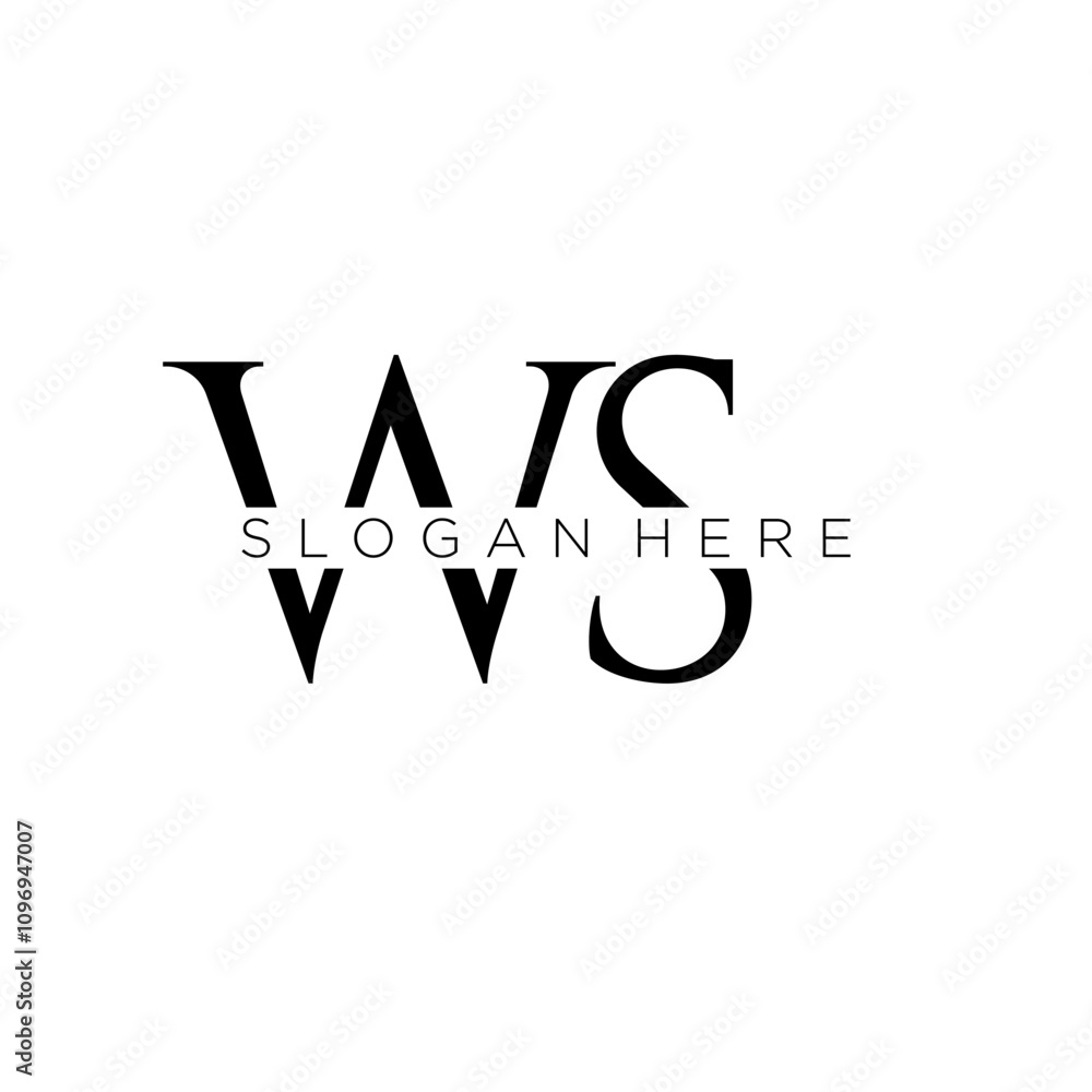 WS initial monogram logo with bussines style dsign WS initial monogram logo with bussines style dsign