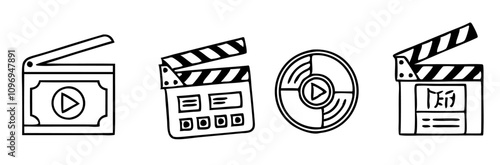 Video Production and Broadcasting Icon Set