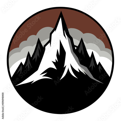 black mountain clipart cartoon Illustration drawing