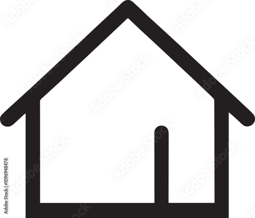 house address outline art home line icons isolated on a white background.