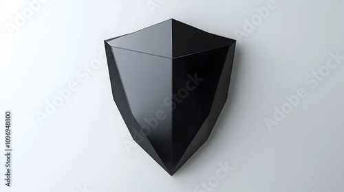  Cyber security safety shield in minimalistic style. 3d vector illustration. white background