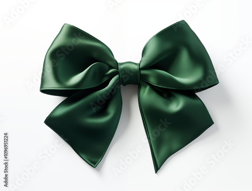 Luxury Emerald Holiday Bow, isolated white or transparent background for all design, projects and artistry including print and social media marketing content.