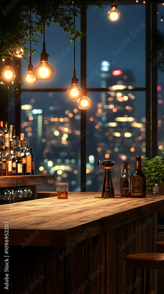 Night City Bar 3D Illustration Night City Bar 3D Illustration