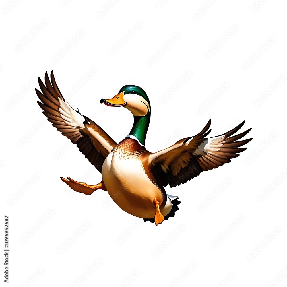 Obraz premium flying duck logo isolated on white background , no text