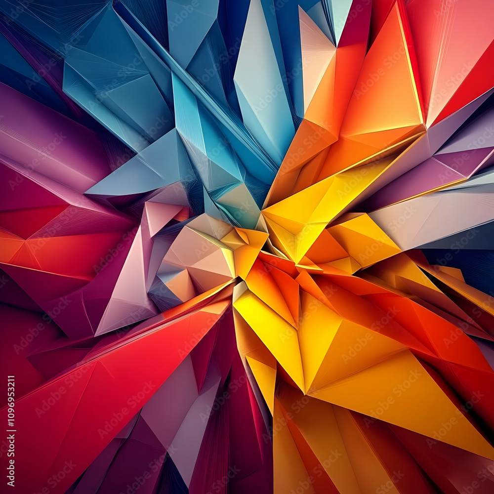 Abstract 3D Polygonal Explosion