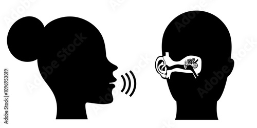 Human speaking loudly icon communication