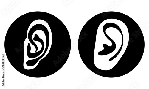 Human ear anatomy icon logo