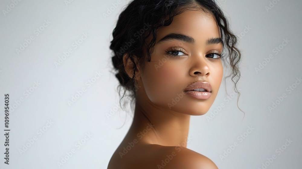 Natural Beauty: A captivating portrait of a young woman with a radiant complexion and captivating eyes, showcasing her natural beauty and confidence. Natural Beauty: A captivating portrait of a young woman with a radiant complexion and captivating eyes, showcasing her natural beauty and confidence.