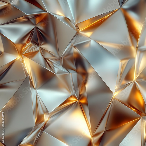 Gold and Silver 3D Abstract Background