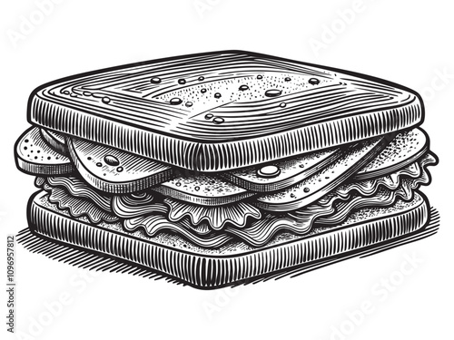 sandwich sketch hand drawn drawing vector illustration