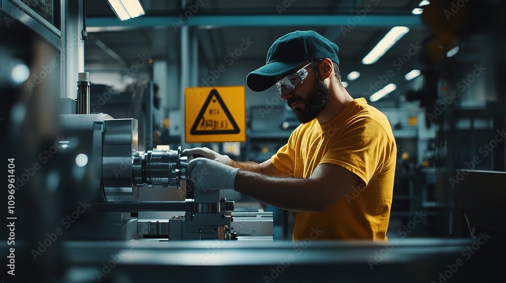 Skilled Engineer Working on Precision Mechanical Lathe Operations Skilled Engineer Working on Precision Mechanical Lathe Operations