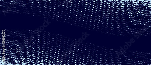 Blue winter background with dots like snow. Happy Christmas and New Year illustration with dots in  waves. photo