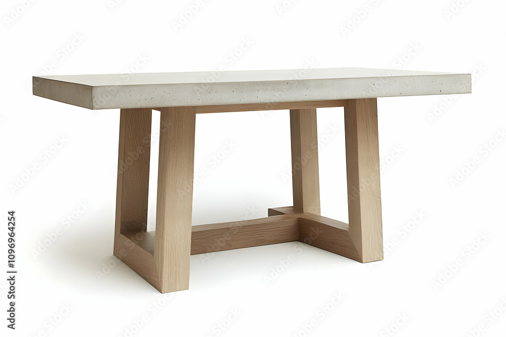 Modern Concrete & Oak Table 3D Render Modern Concrete & Oak Table 3D Render