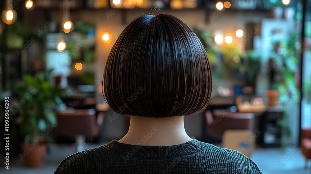 Woman with a bob haircut in a salon. Woman with a bob haircut in a salon.