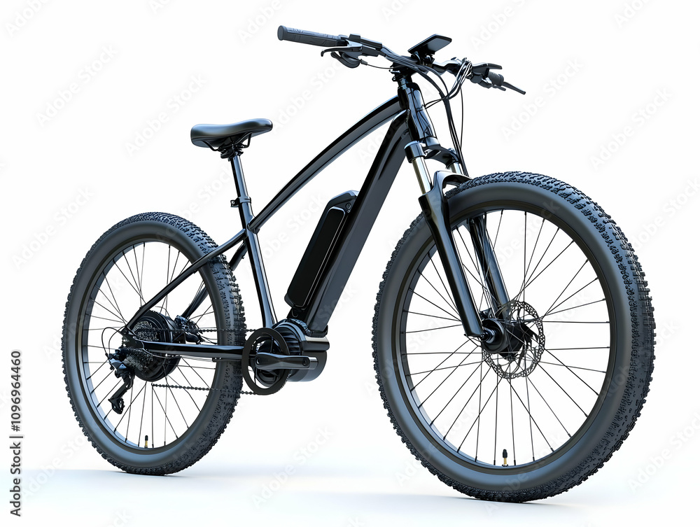 Black Electric Mountain Bike 3D Render Black Electric Mountain Bike 3D Render
