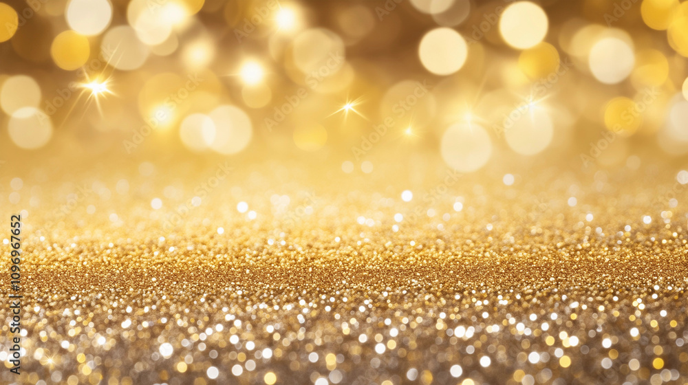 Funkelnder Fest Hintergrund in gold mit Bokeh Licht und leuchtenden Sternen für Weihnachten Silvester oder Geburtstag oder Hochzeit Funkelnder Fest Hintergrund in gold mit Bokeh Licht und leuchtenden Sternen für Weihnachten Silvester oder Geburtstag oder Hochzeit