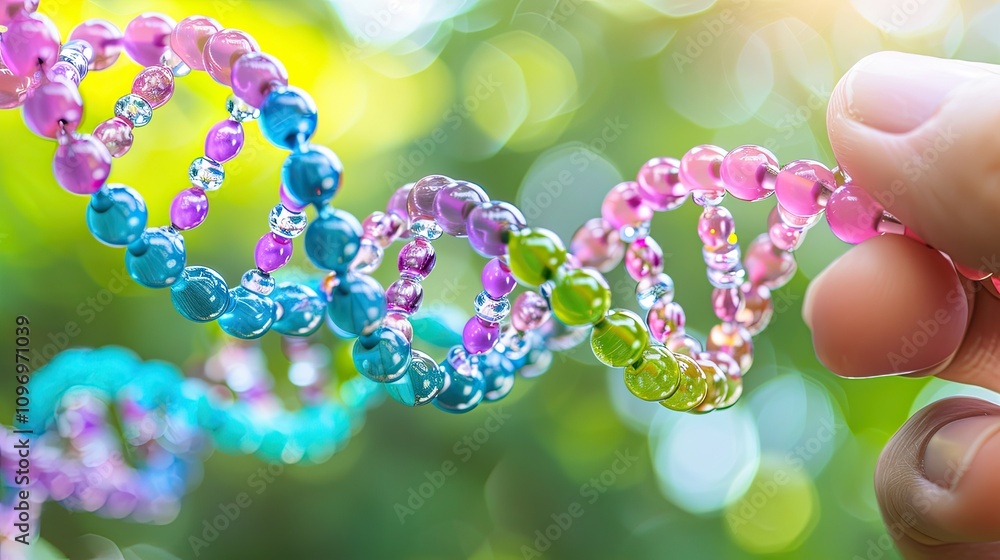 A genetic scientist studies strands of DNA. Molecular structure. Design of genetics information. The concept of scientific research in the field of medicine. Breakthrough technologies of the future. A genetic scientist studies strands of DNA. Molecular structure. Design of genetics information. The concept of scientific research in the field of medicine. Breakthrough technologies of the future.