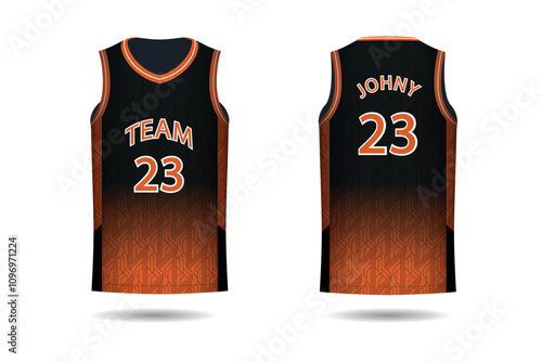 Basketball uniform mockup template design for basketball club. Basketball jersey, basketball shorts in front and back view. Basketball logo design.