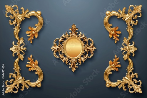 Wallpaper Mural Elegant Baroque Gold Decorative Frame Clipart for Stunning Designs Torontodigital.ca