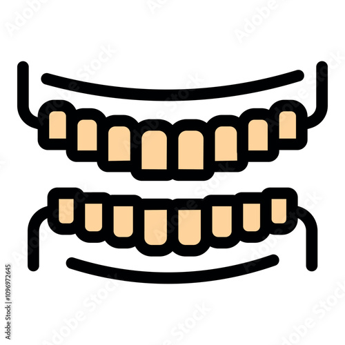 Removable dentures showing natural teeth and artificial teeth set, useful for dental care and prosthetics concept
