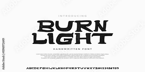 Modern Typeface Handwritten Font with texture, Alphabet Grunge Bold style,Uppercase and Number.Vector illustration