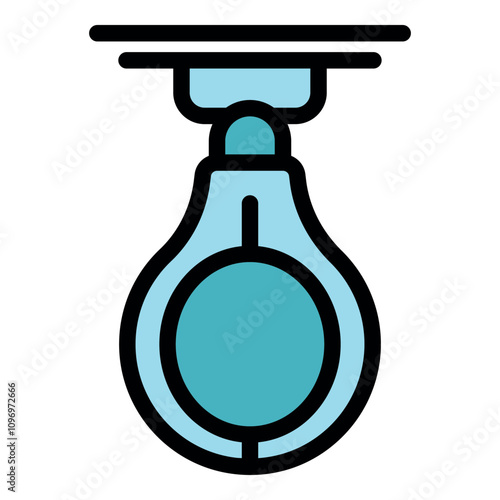 Speed bag hanging from ceiling, equipment for boxing training and fitness exercise